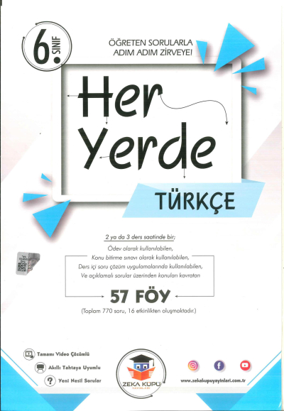 6. Sınıf Türkçe Heryerde Soru Bankası Zeka Küpü Yayınları YKS Fotokopi