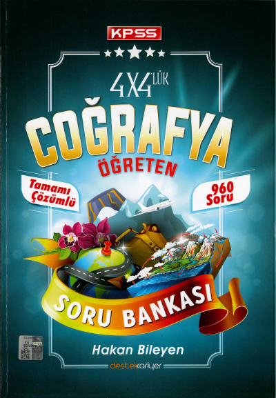 4x4 lük DESTEK COĞRAFYA TAMAMI ÇÖZÜMLÜ SORU BANKASI 960 SORU YKS Fotokopi