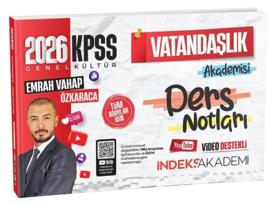 2026 KPSS Vatandaşlık Akademisi Video Ders Notları Emrah Vahap Özkaraca İndeks Akademi Yayıncılık YKS Fotokopi