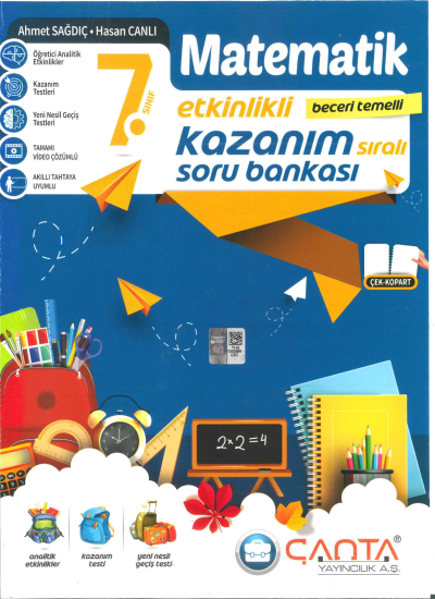 7.Sınıf Kazanım Matematik Soru Bankası Çanta Yayınları YKS Fotokopi