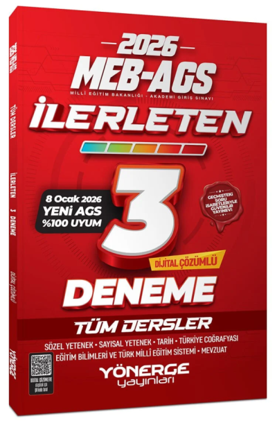 2026 MEB-AGS Tüm Dersler İlerleten 3 Deneme Çözümlü Yönerge Yayınları YKS Fotokopi