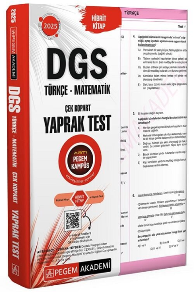 2025 DGS Çek Kopart Yaprak Test Pegem Yayınları