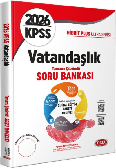 2026 KPSS Vatandaşlık Hibrit Plus Ultra Serisi Karekod Çözümlü Soru Bankası Data Yayınları YKS Fotokopi