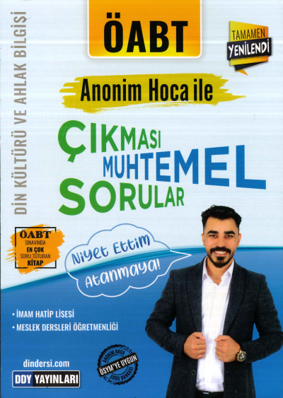 ANONİM HOCA İLE ÇIKMASI MUHTEMEL SORULAR NİYET ETTİM ATANMAYA YKS Fotokopi