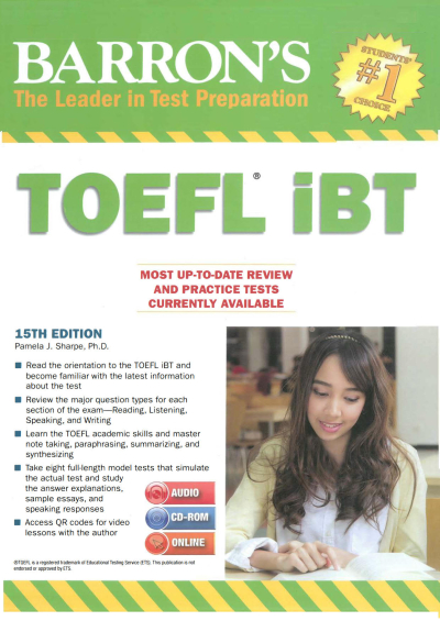 BARRONS'S THE LEADER IN TEST PREPATION TOEFL İBT YKS Fotokopi