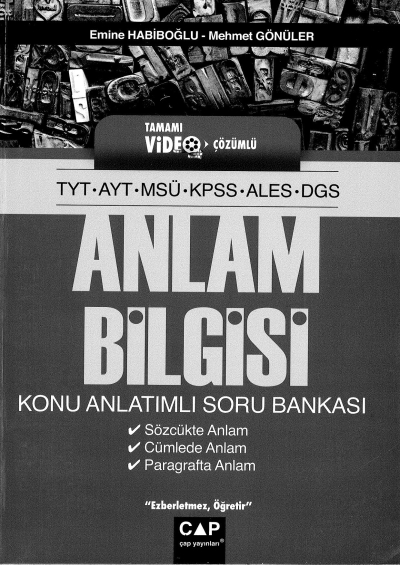 Anlam Bilgisi Konu Anlatımlı Soru Bankası YKS Fotokopi