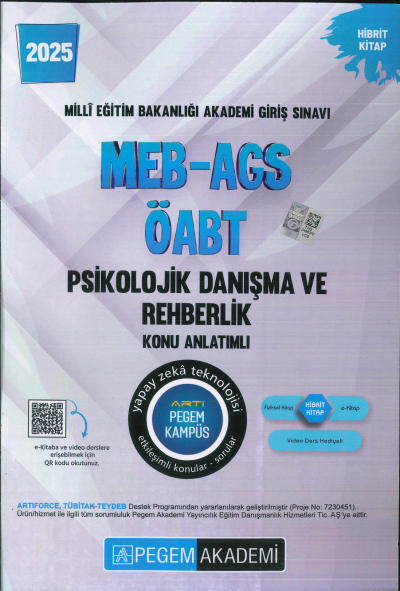 2025 MEB-AGS-ÖABT Psikolojik Danışma ve Rehberlik Konu Anlatımlı Pegem Akademi Yayıncılık YKS Fotokopi