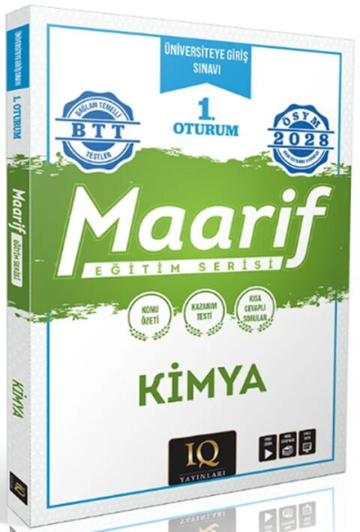 2028 YKS TYT Kimya Maarif Eğitim Serisi 1. Oturum IQ Yayınları YKS Fotokopi