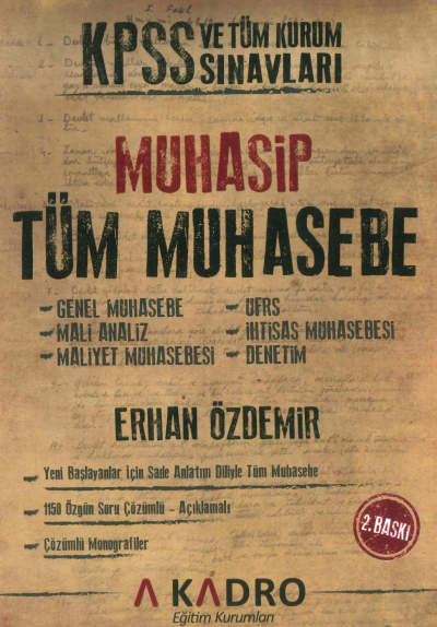 KPSS A Grubu Muhasip Tüm Muhasebe Konu Anlatımlı Çözümlü Sorular A Kadro Yayınları YKS Fotokopi