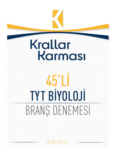 YKS TYT Biyoloji 6x45 Branş Deneme Video Çözümlü Krallar Karması YKS Fotokopi