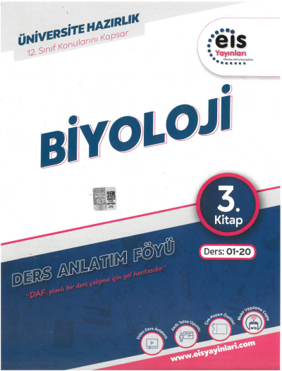 TYT AYT Biyoloji Ders Anlatım Föyü 3. Kitap Eis Yayınları Ders: 01-20 12. Sınıf Konularını Kapsar YKS Fotokopi