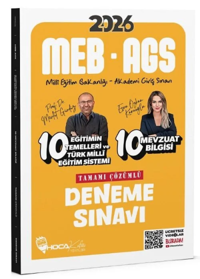 2026 MEB AGS Eğitimin Temelleri ve Türk Milli Eğitim Sistemi Mevzuat Bilgisi 10-10 Deneme Hoca Kafası YKS Fotokopi