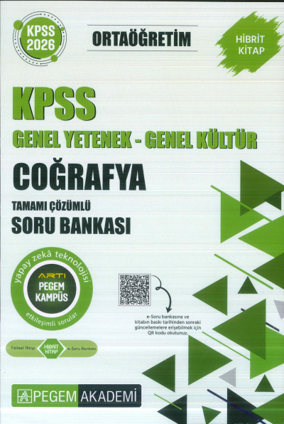 Ortaöğretim KPSS Coğrafya Tamamı Çözümlü Soru Bankası Pegem Akademi YKS Fotokopi