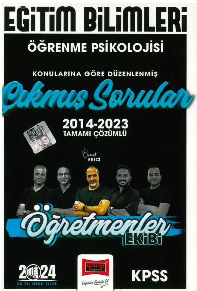 ÖĞRENME PSİKOLOJİSİ 2014-2023 TAMAMI ÇÖZÜMLÜ ÇIKMIŞ SORULAR (ÖĞRETMENLER EKİBİ) YKS Fotokopi