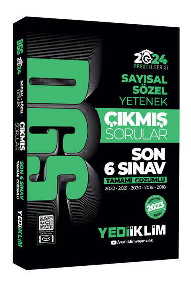 2024 DGS Sayısal Sözel Yetenek Tamamı Çözümlü Son 6 Sınav Çıkmış Sorular (2018-2023) YKS Fotokopi