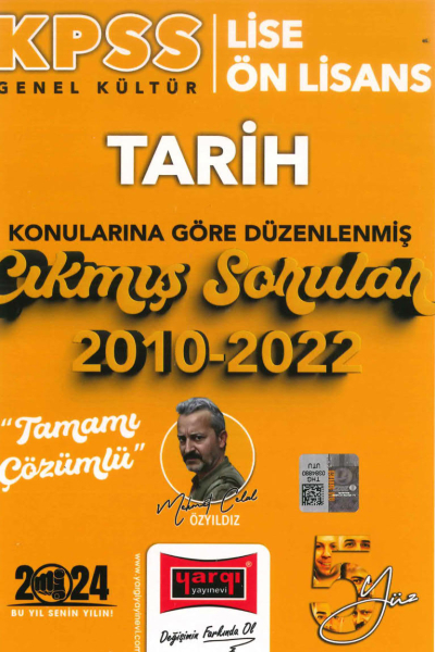 TARİH KONULARINA GÖRE DÜZENLENMİŞ 2010-2022 TAMAMI ÇÖZÜMLÜ ÇIKMIŞ SORULAR YKS Fotokopi