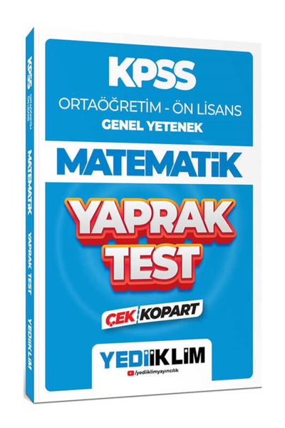 Ortaöğretim Ön Lisans Genel Yetenek Matematik Çek Kopart Yaprak Test YKS Fotokopi