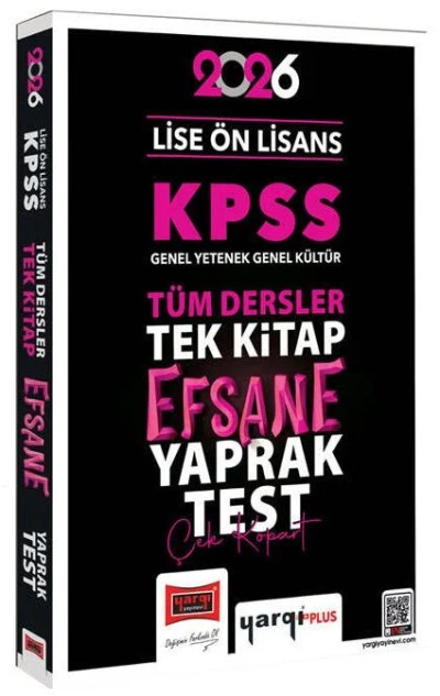 2026 KPSS Lise Ön Lisans Efsane Yaprak Test Yargı Yayınları YKS Fotokopi