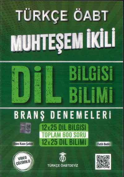 ÖABT Türkçe Dil Bilgisi-Dil Bilimi Muhteşem İkili Branş Denemeleri Türkçe ÖABTDEYİZ YKS Fotokopi