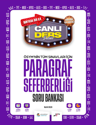 ÖSYM nin Tüm Sınavlar İçin Paragraf Seferberliği Soru Bankası YKS Fotokopi