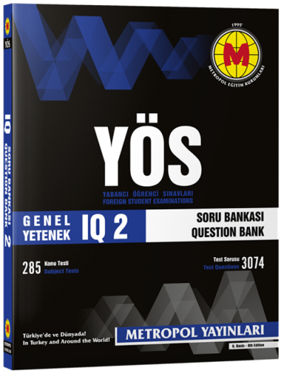 YÖS Genel Yetenek IQ Soru Bankası 2 Metropol Yayınları YKS Fotokopi