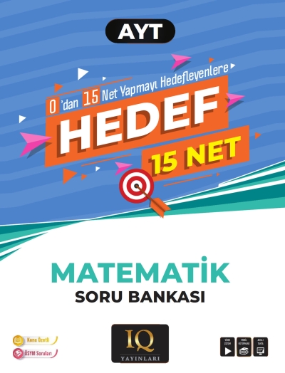 AYT Hedef 15 Net Matematik Soru Bankası IQ Yayınları YKS Fotokopi
