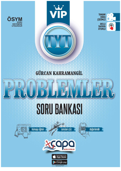 TYT VİP Problemler Tamamı Video Çözümlü Soru Bankası Çapa Yayınları YKS Fotokopi