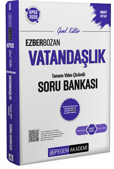 2026 KPSS Vatandaşlık Ezberbozan Soru Bankası Çözümlü Pegem Akademi Yayınları YKS Fotokopi