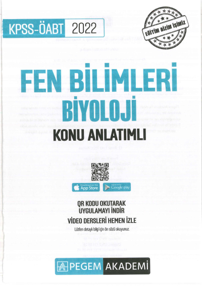 FEN BİLİMLERİ KONU ANLATIMI BİYOLOJİ YKS Fotokopi