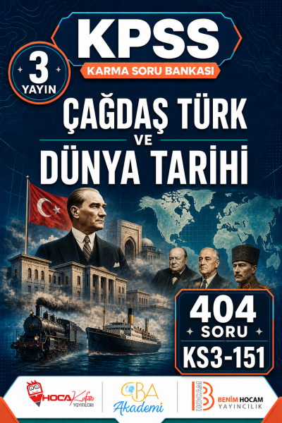 Çağdaş Türk ve Dünya Tarihi 3 Yayın 404 Soru (Benim Hocam - CBA - Hoca Kafası Yayınları) YKS Fotokopi