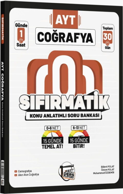 AYT Coğrafya Sıfırmatik Konu Anlatımlı Soru Bankası Ders Platosu YKS Fotokopi