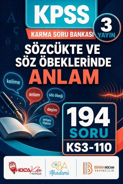 Sözcükte ve Söz Öbeklerinde Anlam 3 Yayın 194 Soru (Benim Hocam - CBA - Hoca Kafası Yayınları)