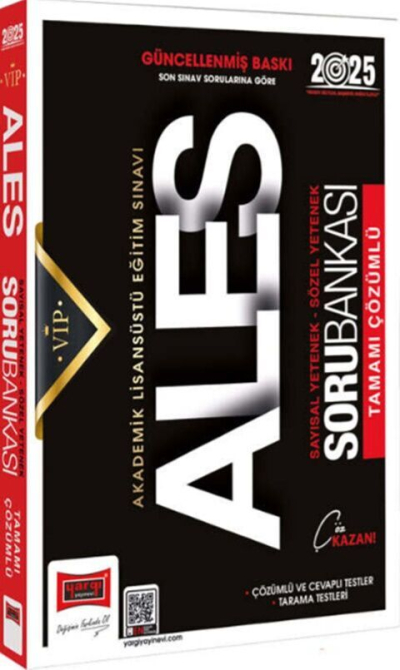 2025 ALES Vip Sayısal-Sözel Yetenek Tamamı Çözümlü Soru Bankası Yargı Yayınları YKS Fotokopi