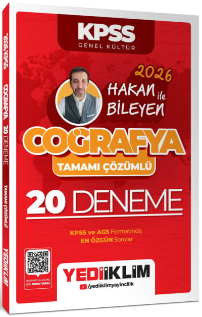 2026 KPSS Coğrafya Tamamı Çözümlü 20 Deneme Yediiklim Yayınları YKS Fotokopi