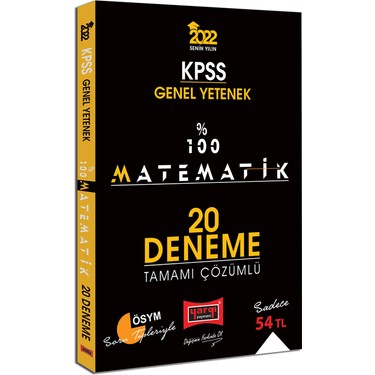 KPSS Genel Yetenek %100 Matematik Tamamı Çözümlü 20 Deneme YKS Fotokopi