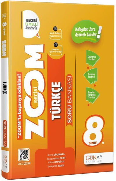 8.Sınıf LGS Yeni Zoom Türkçe Soru Bankası Günay Yayınları YKS Fotokopi