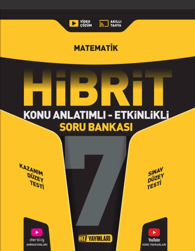 7.Sınıf Matematik HİBRİT Soru Bankası Hız Yayınları YKS Fotokopi