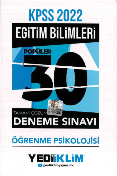 ÖĞRENME PSİKOLOJİSİ 30LU DENEME SINAVI TAMAMI ÇÖZÜMLÜ YKS Fotokopi