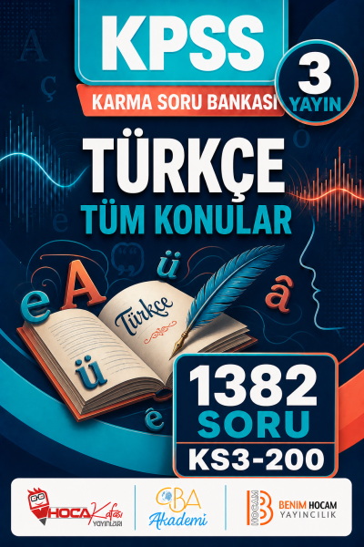 TÜRKÇE TÜM KONULAR 3 Yayın 1382 Soru (Benim Hocam - CBA - Hoca Kafası Yayınları)