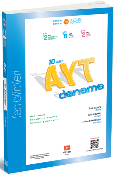 2025 YKS AYT Fen Bilimleri 10 Deneme Çözümlü Üç Dört Beş Yayınları YKS Fotokopi