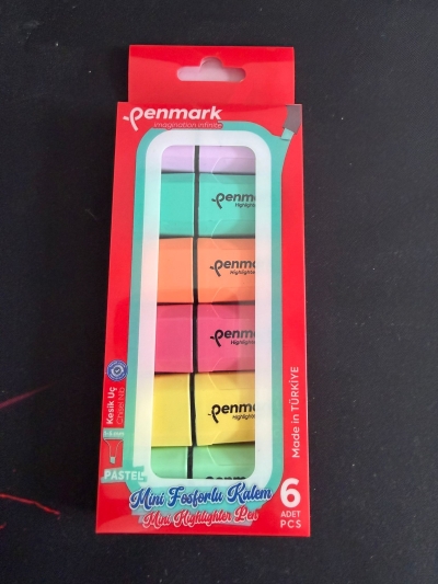 MİNİ FOSFORLU KALEM 6 LI PASTEL PENMARK YKS Fotokopi