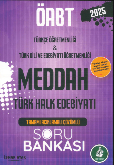 2025 ÖABT Türkçe-Türk Dili Edebiyatı Öğretmenliği Türk Halk Edebiyatı Meddah Soru Bankası Çözümlü Dizgi Kitap Yayınları YKS Fotokopi