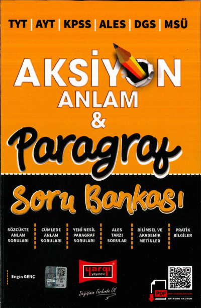 AKSİYON ANLAM VE PARAGRAF SORU BANKASI YKS Fotokopi