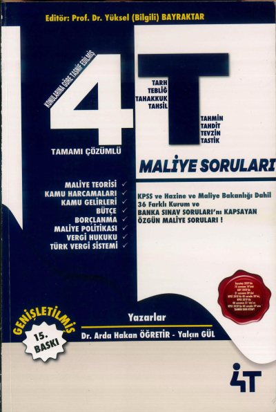 MALİYE SORU BANKASI YÜKSEK BİLGİ TAMAMI ÇÖZÜMLÜ YKS Fotokopi