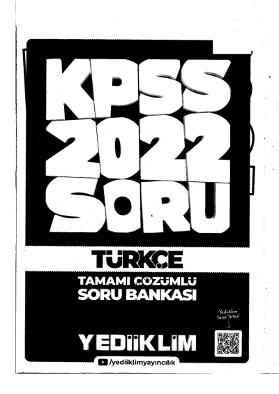 2022 KPSS GY GK TÜRKÇE Soru Bankası MODÜLER YKS Fotokopi