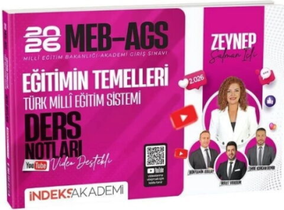 2026 MEB-AGS Eğitimin Temelleri ve Türk Milli Eğitim Sistemi Video Ders Notları İndeks Akademi Yayıncılık YKS Fotokopi