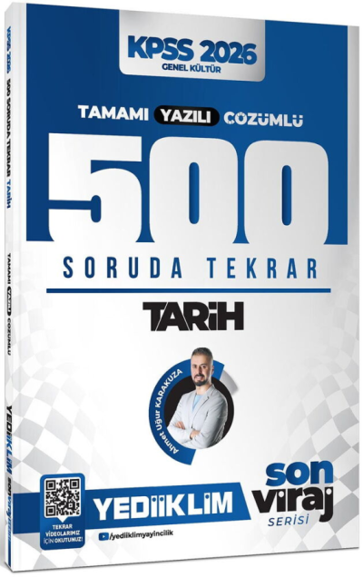 Tarih Son Viraj Serisi Tamamı Yazılı Çözümlü 500 Soruda Genel Tekrar Kampı Yediiklim Yayınları YKS Fotokopi