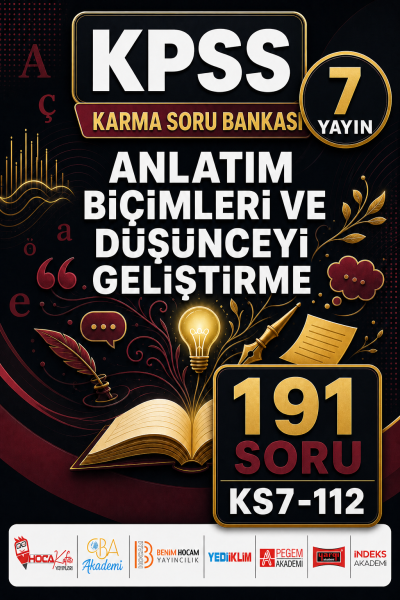 Anlatım Biçimleri ve Düşünceyi Geliştirme 7 Yayın 191 Soru YKS Fotokopi