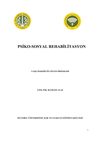Psiko-Sosyal Rehabilitasyon YKS Fotokopi