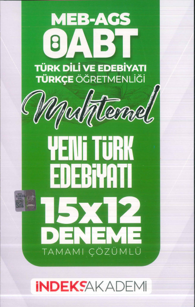 2025 ÖABT MEB-AGS Türk Dili Edebiyatı-Türkçe Yeni Türk Edebiyatı 15x12 Deneme Çözümlü İndeks Akademi Yayıncılık YKS Fotokopi